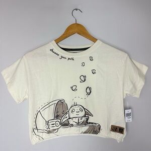 New Disney Parks Star Wars Cream Short Sleeve Tee with Yoda Design Girls 9/10